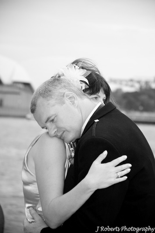 Bride and Groom hugging - wedding photography sydney